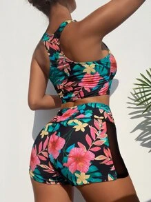 热带印花工字背比基尼夏日海滩 - 彩色 - 查看 2