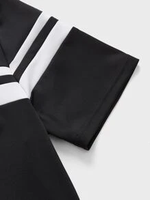 Manfinity Men Striped Print Polo Shirt - Black - View 5