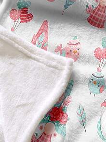 1pc Gonk & Floral Print Blanket - Multicolor - View 3