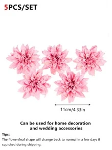 5/15支仿真花，大丽花，菊花，婚礼装饰，仿真植物，房间装饰，秋季装饰，仿真花秋季装饰中心摆件，DIY糖果盒，派对礼物，装饰品，新娘腕花，花束盒，家居装饰配件，情人节，母亲节礼物，花盒材料，新年装饰，秋季装饰 - 彩色 - 查看 2