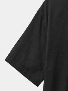 SHEIN 男孩標語和宇航員印花落肩T恤