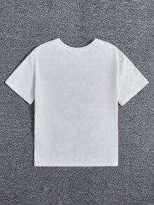 SHEIN Boys Fire & Slogan Graphic Tee - White - View 2