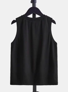 SHEIN Boys Reflective Flare Gamepad Print Tank Top - Black - View 2