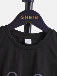 SHEIN Boys Reflective Flare Gamepad Print Tank Top - Black - View 3