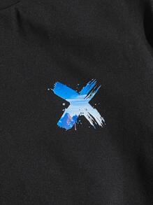 Manfinity Men's Loose Fit Slogan Printed T-Shirt - Black - View 3