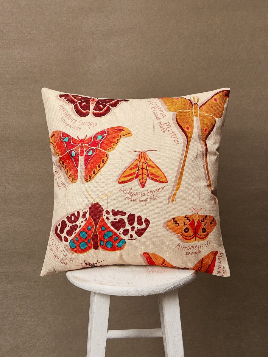 Sam Buttrick Butterfly Print Cushion Cover Without Filler - Multicolor - View 1