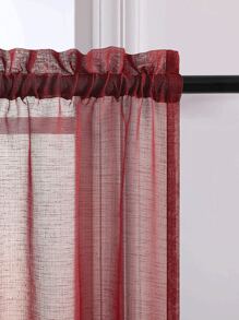 Rèm Sheer một tấm trơn - Đỏ - Xem 7