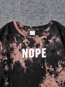 SHEIN 男孩紮染字母圖案T恤