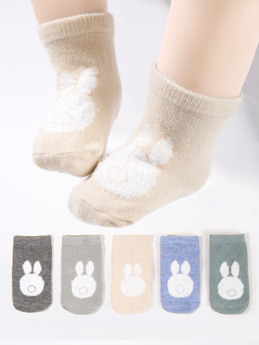 Neonato 5 paia Calzini modello coniglio