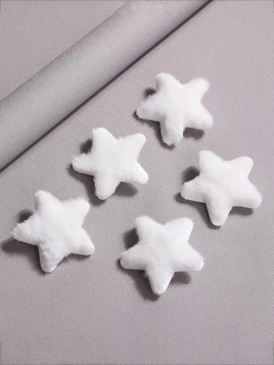 5个星形装饰发夹,街头风发饰,发卡,发夹,爪夹,发爪,学习用品,冬季,头部饰品,发夹,夏季,假日,旅行,节日,生日 - 白色 - 查看 1