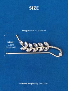 Rhinestone Decor Hair Clip - Gold - View 4