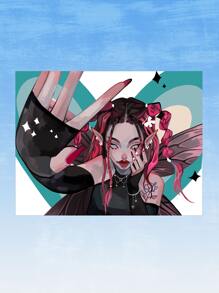 Anntherosee Heart & Figure Graphic Tapestry - Multicolor - View 3