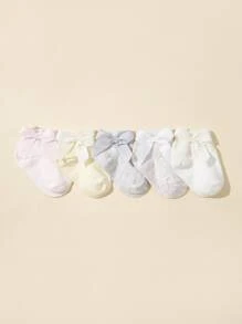 5pairs Baby Bow Decor Socks - Multicolor - View 3