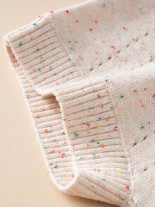 Baby Pointelle Knit Sweater Vest & Knit Shorts - Apricot - View 3