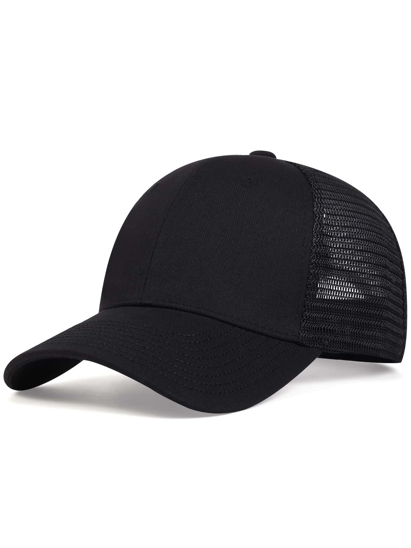 Men Solid Trucker Hat Letter Embroidered Baseball Cap Casual