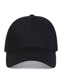 Men Solid Trucker Hat Letter Embroidered Baseball Cap Casual