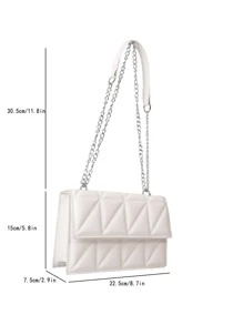 Nhẹ, dành cho doanh nhân Túi vuông có họa tiết chần bông tối giản dành cho nữ tuổi teen Sinh viên đại học, tân binh và nhân viên văn phòng Hoàn hảo cho văn phòng, trường đại học, công việc, kinh doanh, đi làm, ngoài trời, du lịch, đi chơi - trắng - Xem 3