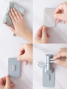 1 pieza Gancho mural sin perforación giratorio - Celeste - Ver 4