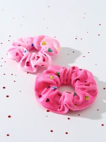 2 piezas Coletero con patrón de corazón - Rosa - Ver 3