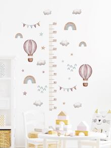 2pcs Hot Air Balloon & Cloud Pattern Decorative Growth Chart - Multicolor - View 5