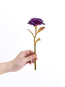 1 bông hoa hồng vĩnh cửu nhiều màu sắc chân thực (kèm hộp trong suốt), lựa chọn hoàn hảo cho ngày lễ tình nhân, ngày của mẹ, kỷ niệm, sinh nhật, đám cưới, đồ trang trí nhà đa năng, lý tưởng cho lễ tạ ơn - Nhiều màu - Xem 2