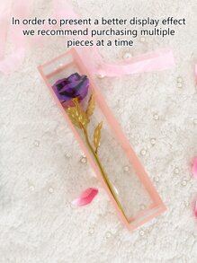 1 bông hoa hồng vĩnh cửu nhiều màu sắc chân thực (kèm hộp trong suốt), lựa chọn hoàn hảo cho ngày lễ tình nhân, ngày của mẹ, kỷ niệm, sinh nhật, đám cưới, đồ trang trí nhà đa năng, lý tưởng cho lễ tạ ơn - Nhiều màu - Xem 6