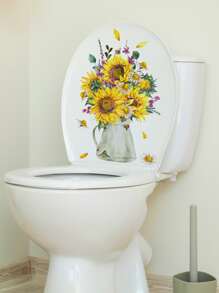 1pc Sunflower Pattern Toilet Lid Decal - Multicolor - View 5