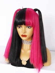 Cosplay Bộ tóc giả tổng hợp thẳng trung bình có tóc mái - Nhiều màu - Xem 5