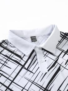 Manfinity Men Plaid Print Polo Shirt - White - View 4