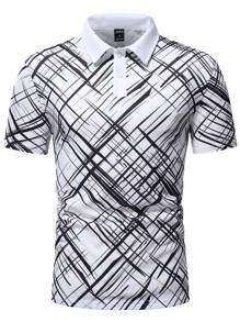Manfinity Men Plaid Print Polo Shirt - White - View 6