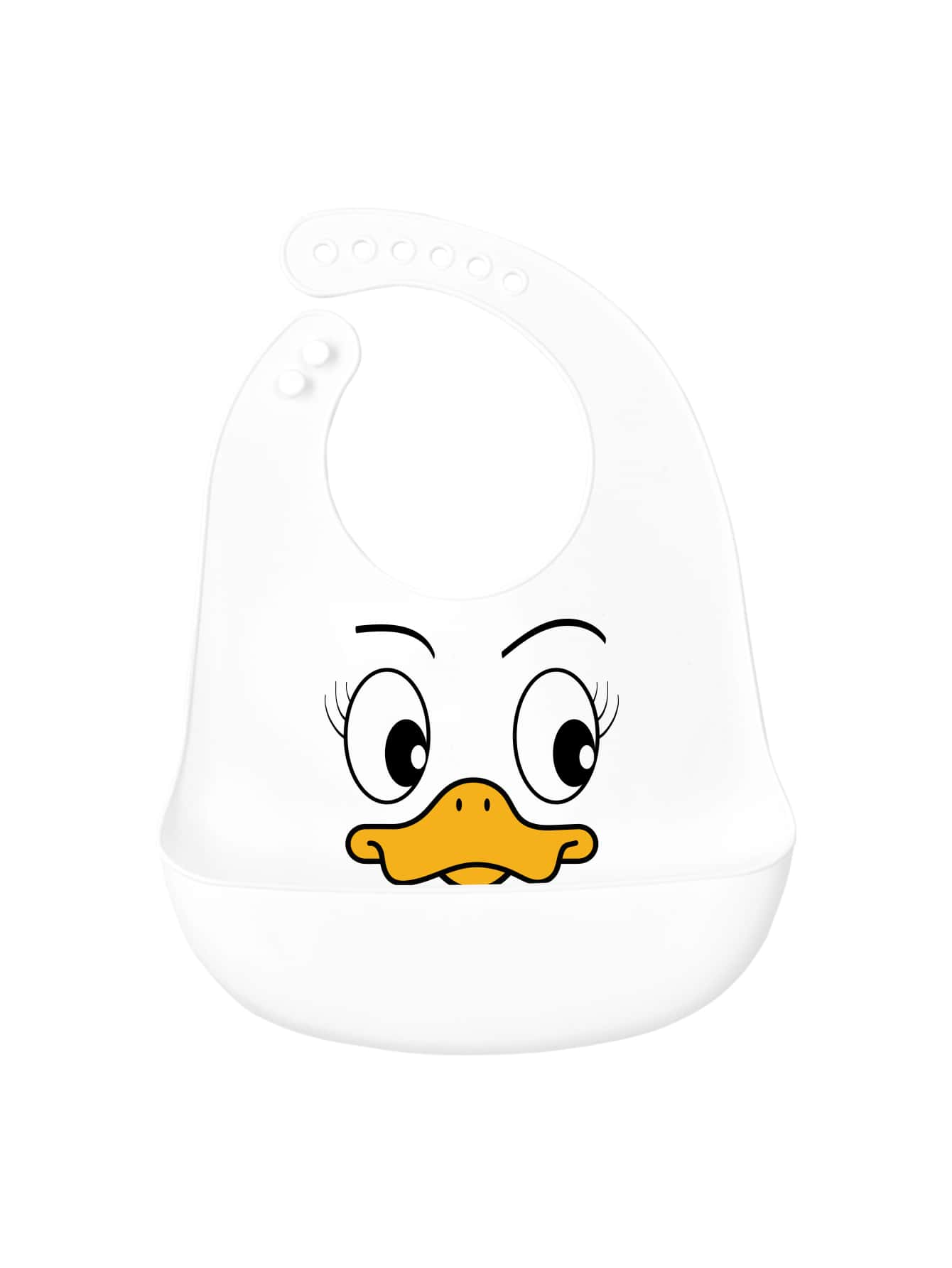 1入組嬰兒鴨子圖案圍兜 - 白色 - 查看 1