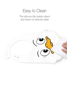 1入組嬰兒鴨子圖案圍兜 - 白色 - 查看 3