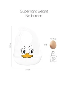 1入組嬰兒鴨子圖案圍兜 - 白色 - 查看 6