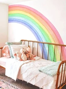 彩虹图案墙贴，彩色自粘墙贴，家居装饰贴纸，墙贴，乙烯基家居装饰贴纸，春季装饰品，让您的家焕然一新，节日装饰贴纸，生日毕业礼物 - 彩色 - 查看 5