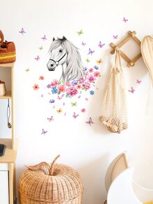 1 miếng dán tường họa tiết hoa & ngựa - Nhiều màu - Xem 6