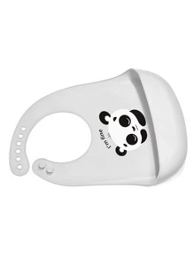 Bebé 1 pieza Babero con patrón de panda - Gris Claro - Ver 2