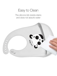Bebé 1 pieza Babero con patrón de panda - Gris Claro - Ver 4