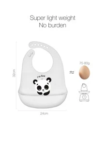 Bebé 1 pieza Babero con patrón de panda - Gris Claro - Ver 5