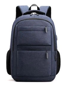 Waterproof,Portable Minimalist Large Capacity Backpack - Navy Blue - View 5