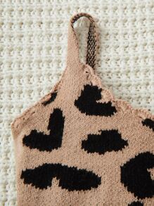 SHEIN Toddler Girls Graphic Pattern Cami Knit Top - Khaki - View 4