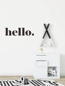 1pc Letter Graphic Wall Sticker - Black - View 2