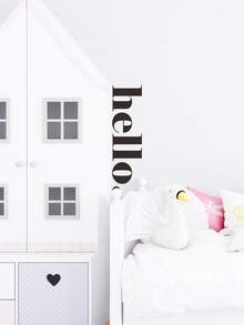 1pc Letter Graphic Wall Sticker - Black - View 4