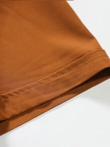 Manfinity Homme Áo sơ mi Nam Nút phía trước màu trơn Giải trí - màu nâu - Xem 5