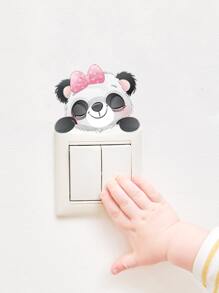 1 pieza Pegatina de pared con interruptor de patrón de animal de dibujos animados, pegatinas, vinilos decorativos para decoración del hogar, artículos de decoración de primavera para refrescar tu hogar, pegatinas de decoración de ramas, regalos de cumpleaños y graduación - Multicolor - Ver 6