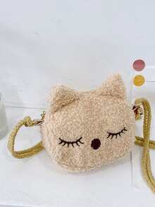 女孩刺繡細節貓貓設計毛茸茸異形包