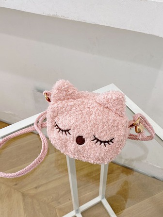女孩刺繡細節貓貓設計毛茸茸異形包