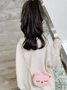 女孩刺繡細節貓貓設計毛茸茸異形包