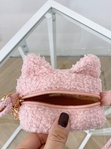 女孩刺繡細節貓貓設計毛茸茸異形包