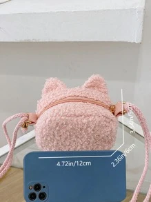 女孩刺繡細節貓貓設計毛茸茸異形包