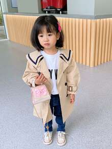 Cặp sách Trẻ em Nơ Bướm Ngọc trai màu trơn - Hồng - Xem 2